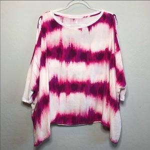 Juicy Couture Pink & White Tie Die Blouse